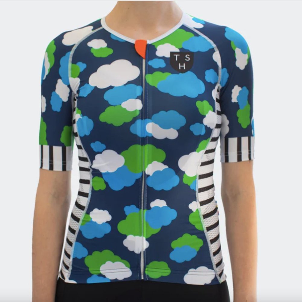 TenSpeed Hero Women's Blue Clouds Cycling Jersey